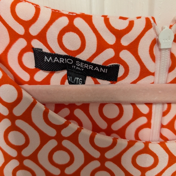 Mario Serrani Orange and White Patterned Dress - Picture 3 of 5